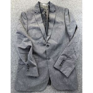 Calvin Klein Blazer Mens Small Charcoal Gray Herringbone Suit Jacket Sports Coat